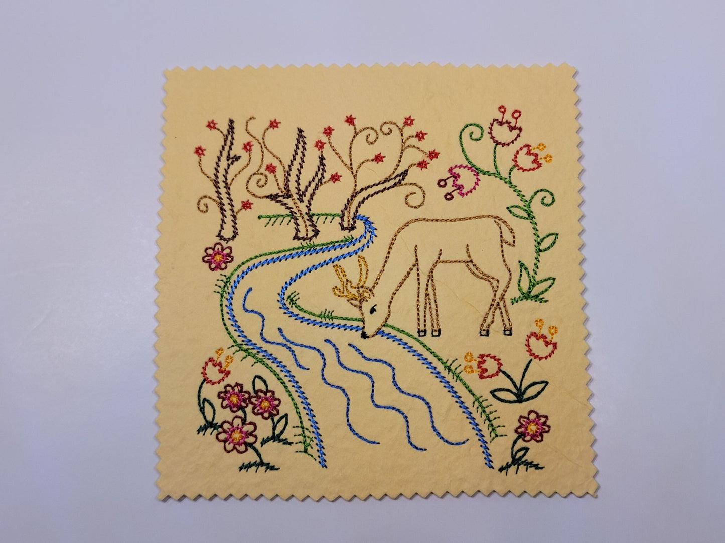 A Whimsical Deer by the Spring